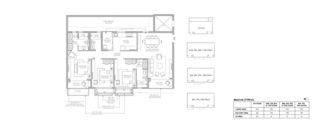 3 Bhk Apartment E Planning